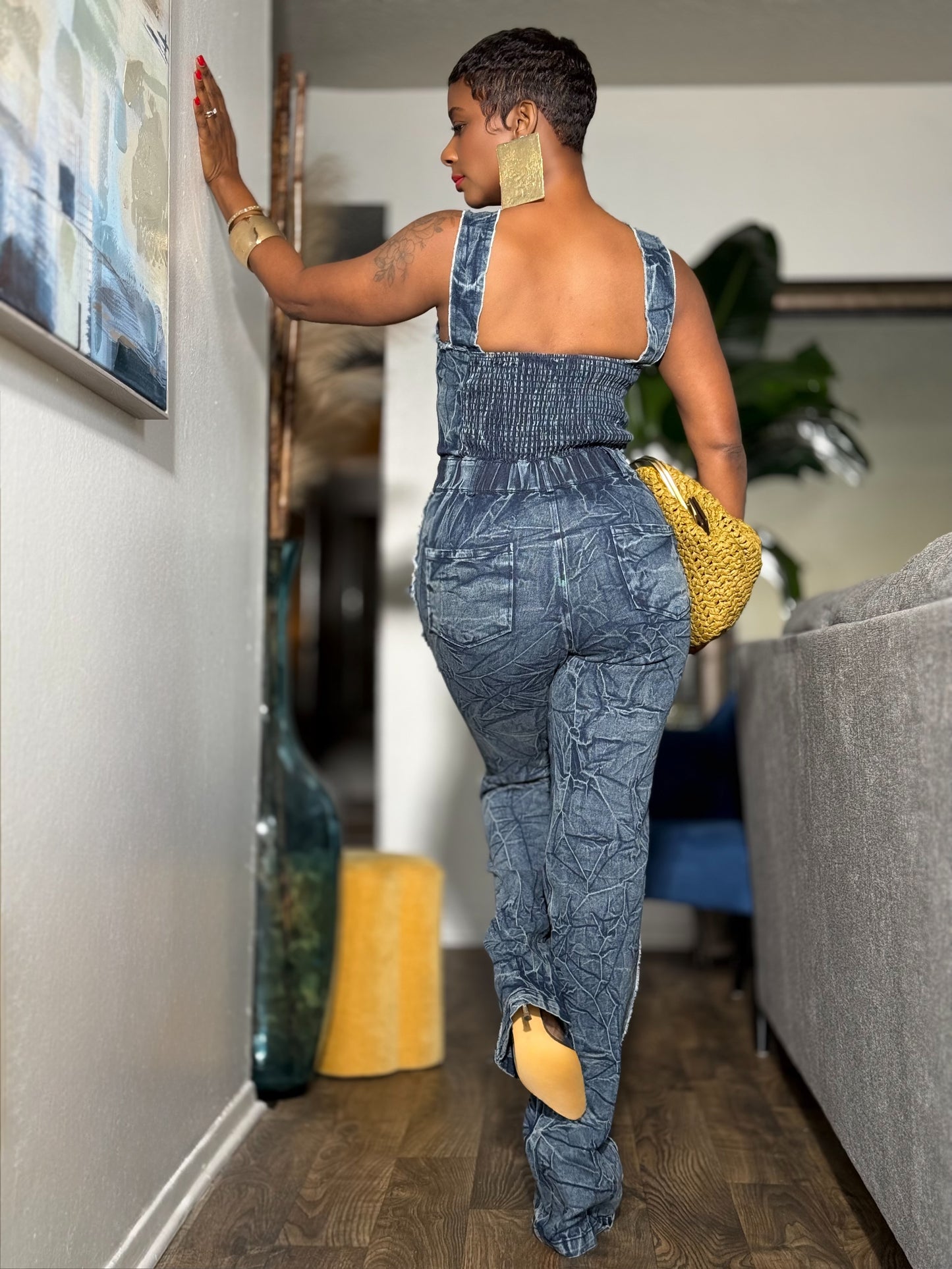 “Denim Corseted” Jumpsuit