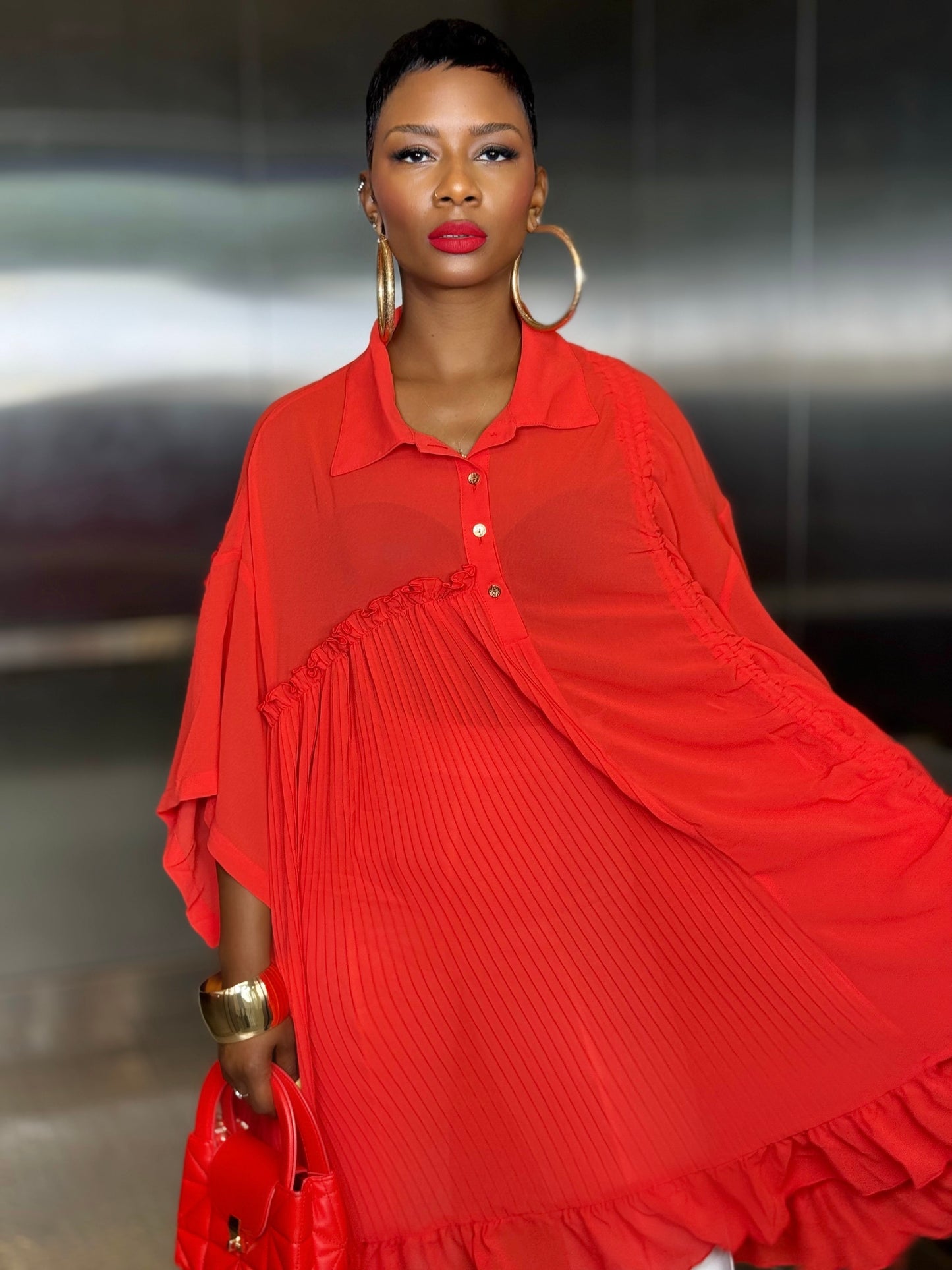 “Red Glow” Tunic Top