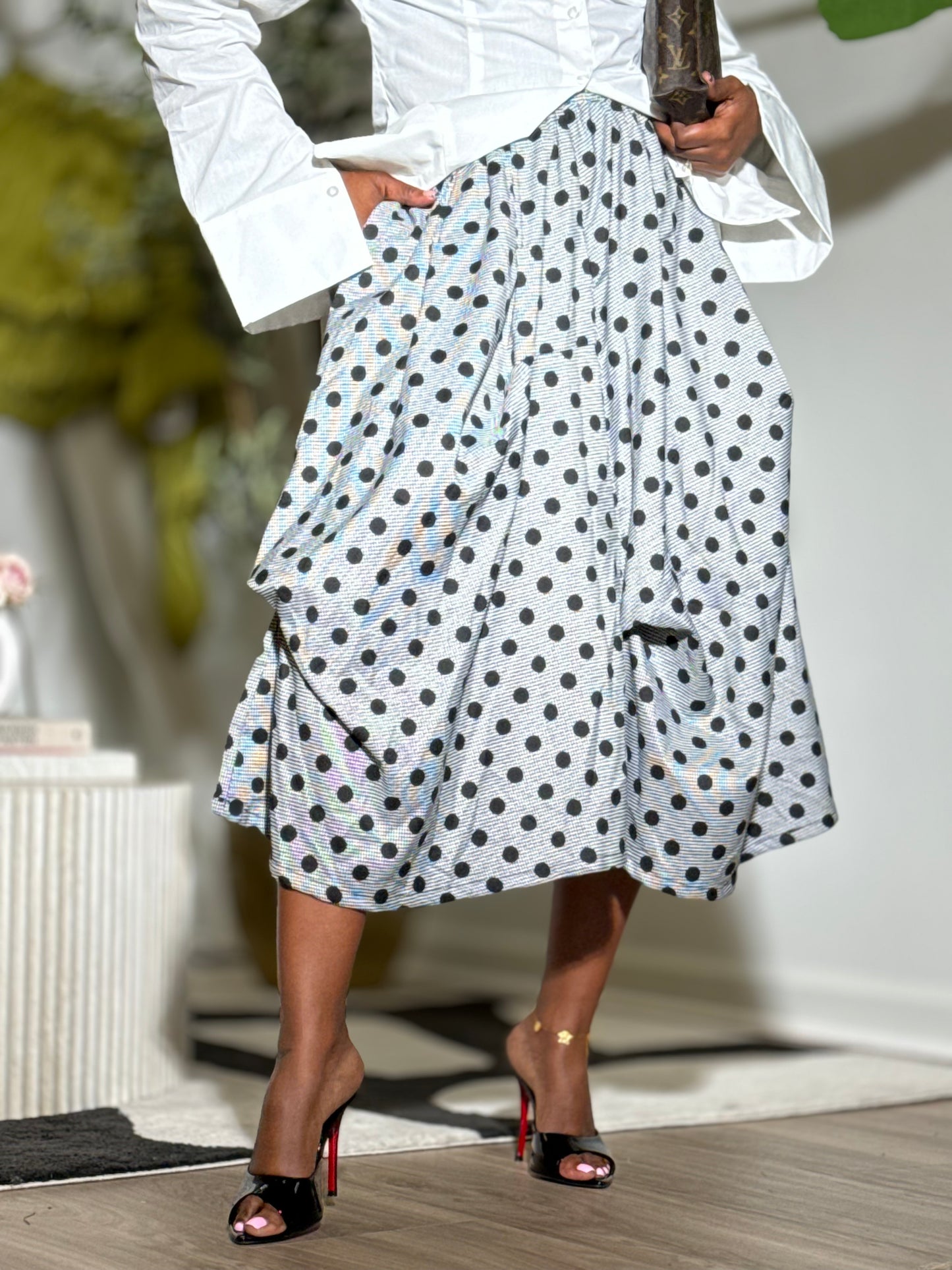 “Let’s Polka” Midi Skirt (Preorder)
