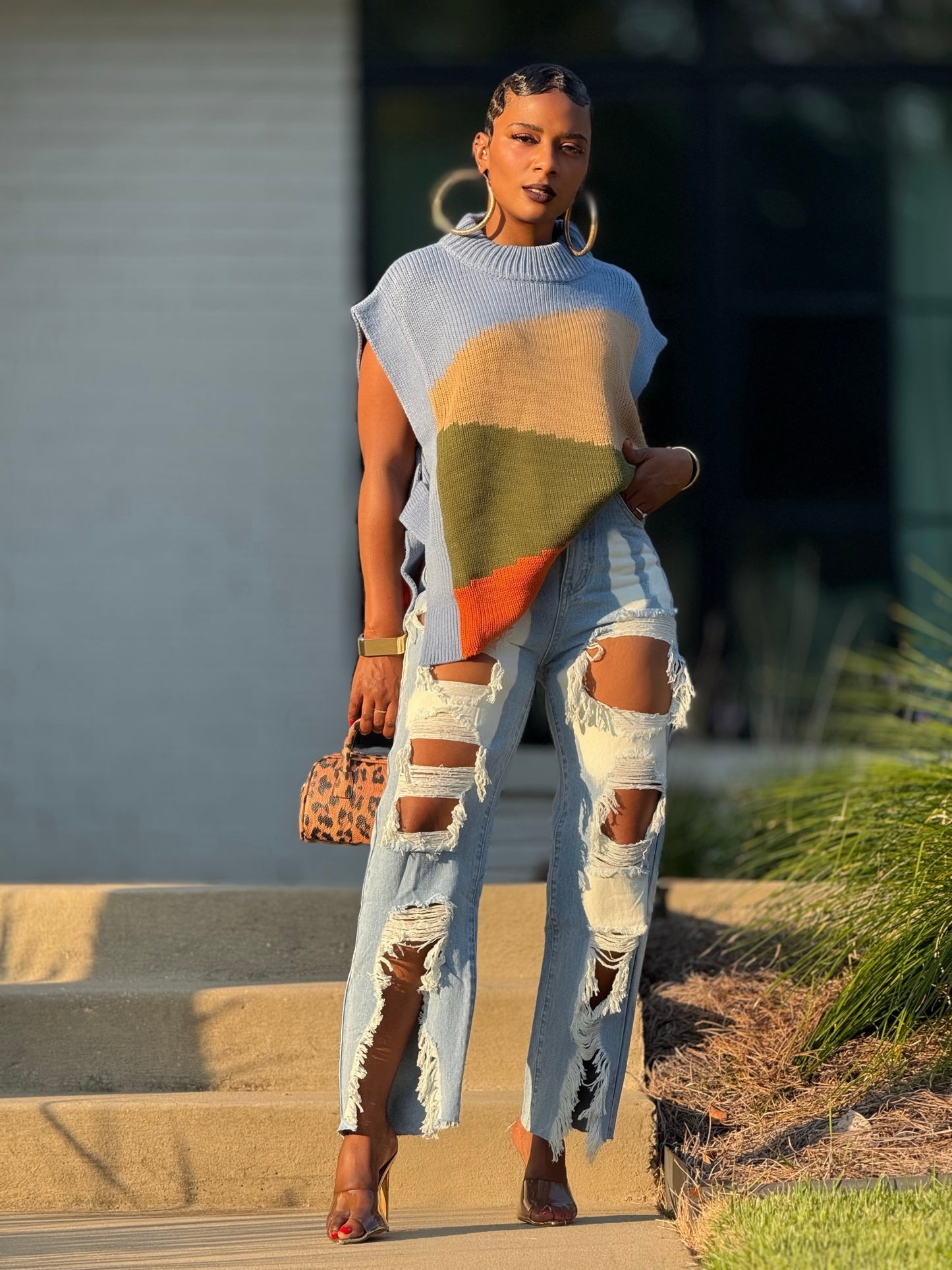“Colorblock” Sweater Vest