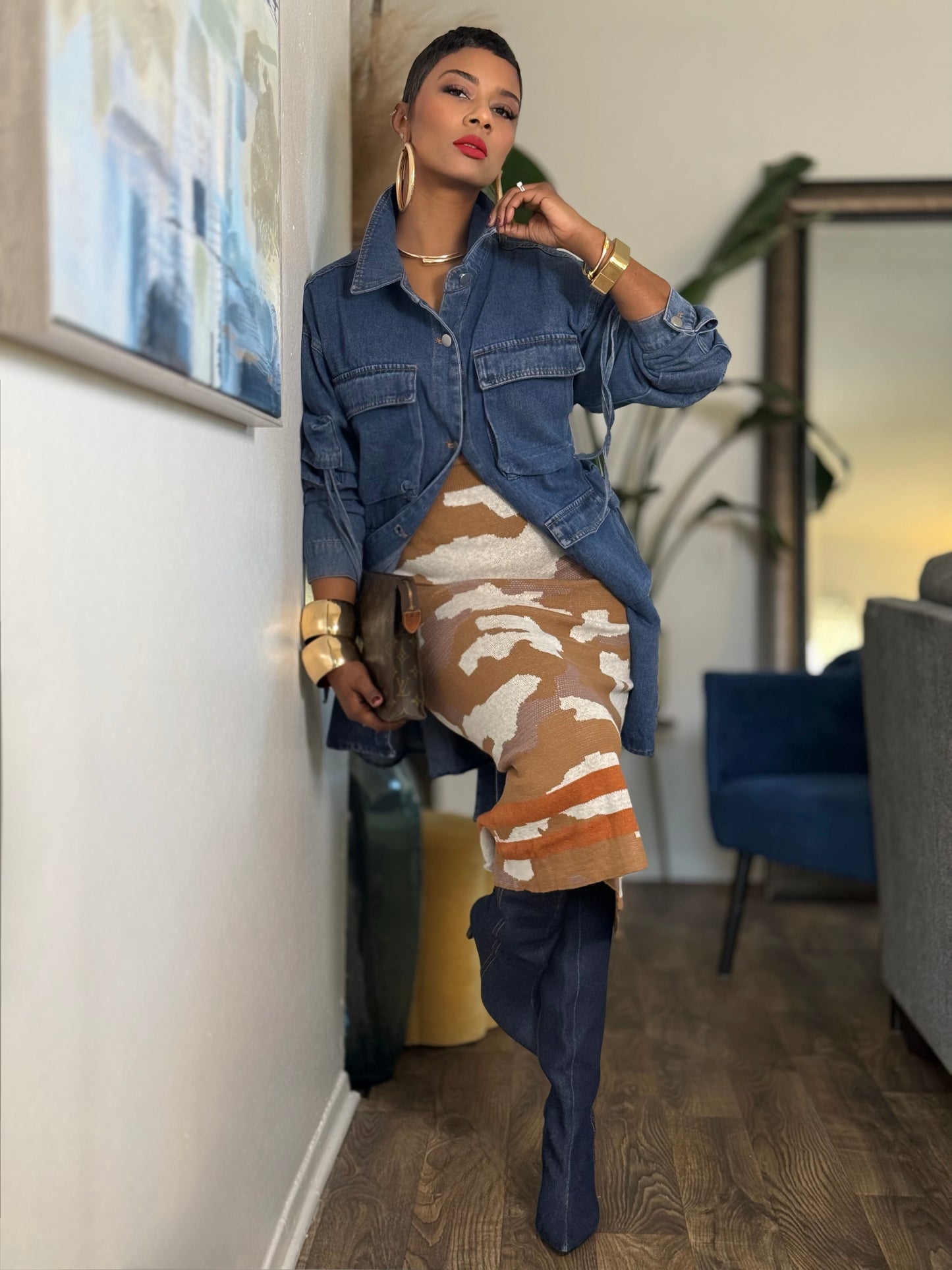 “Rustic Camo” Midi Skirt