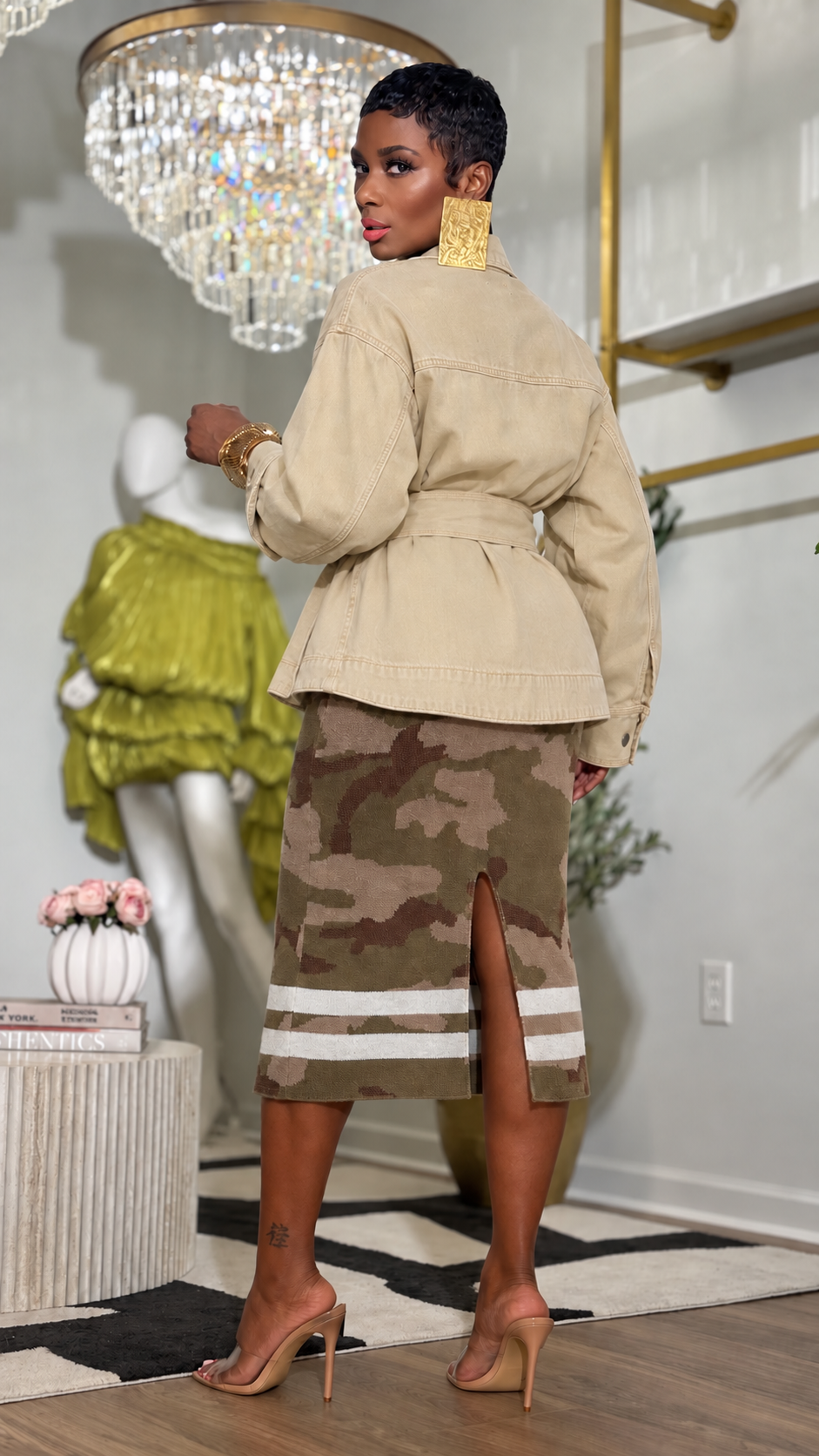“Camo Sport” Midi Skirt