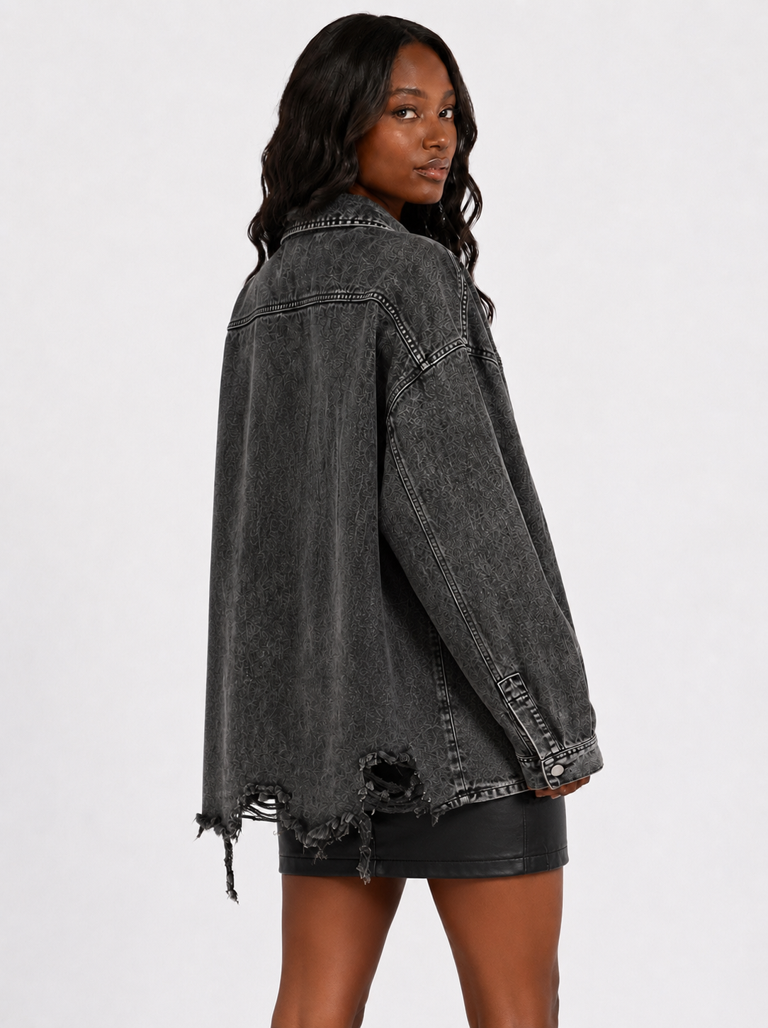 “Distressed Behavior” Denim Jacket