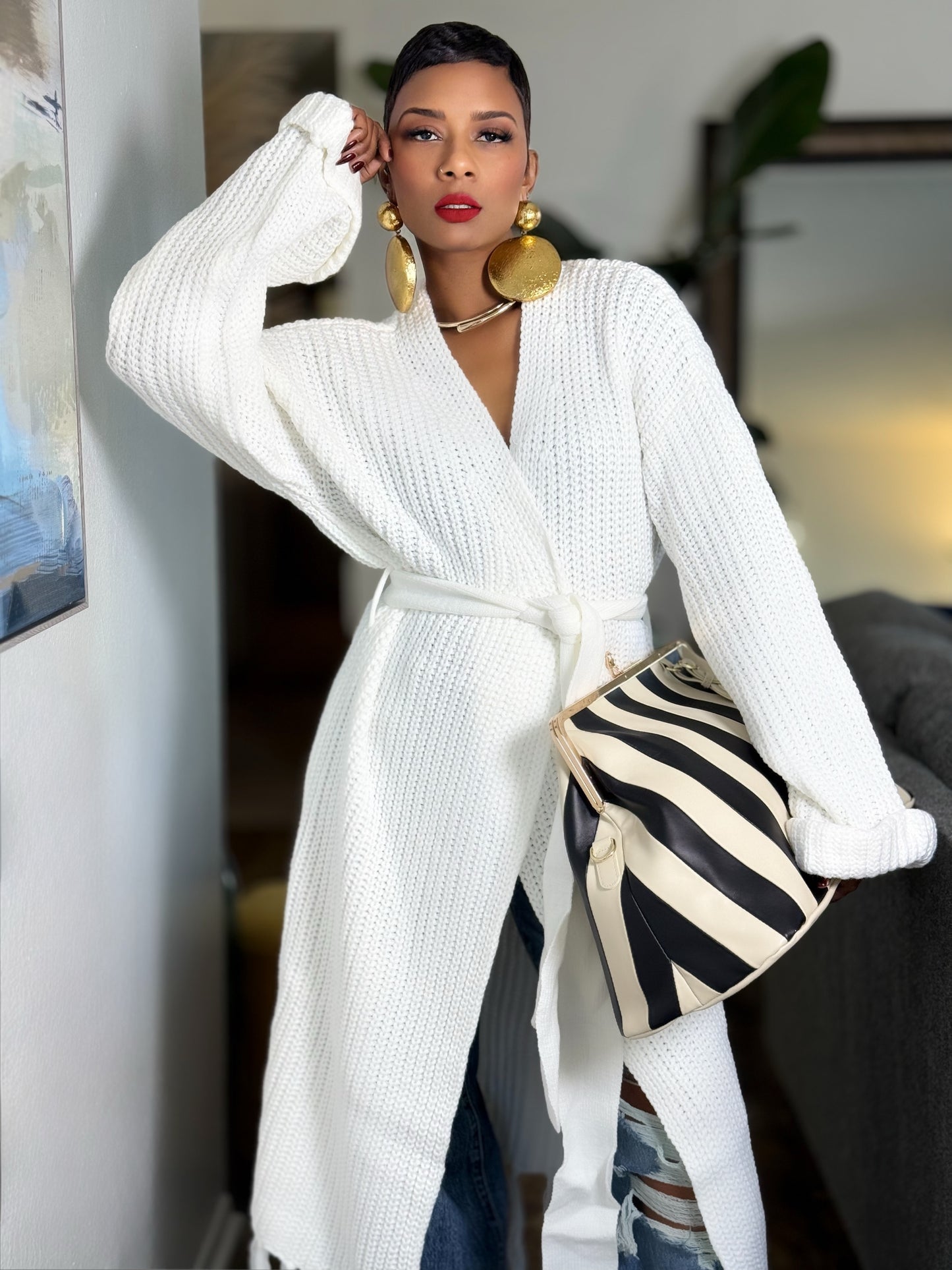 LUXE “Miss Fringe” Maxi Cardigan