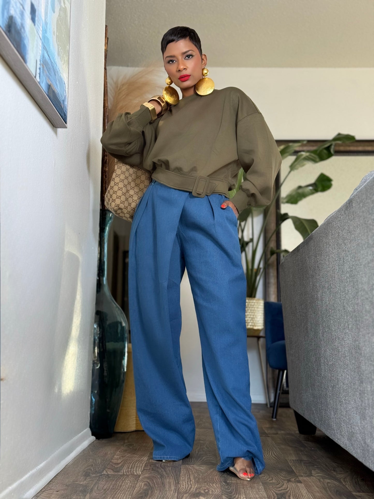 “Miss Olive” Buckle Up Sweatshirt