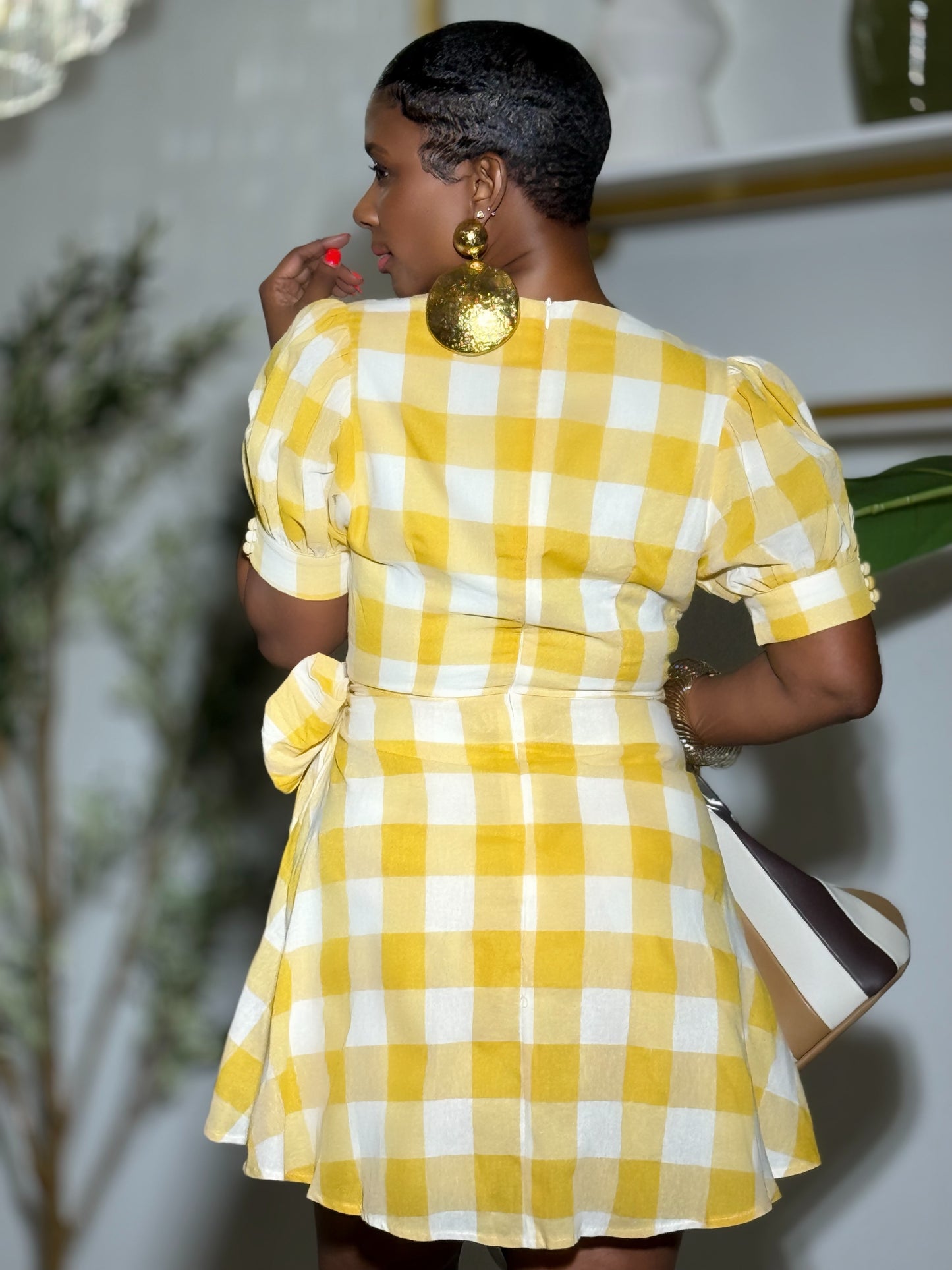 “Golden Gingham” Romper
