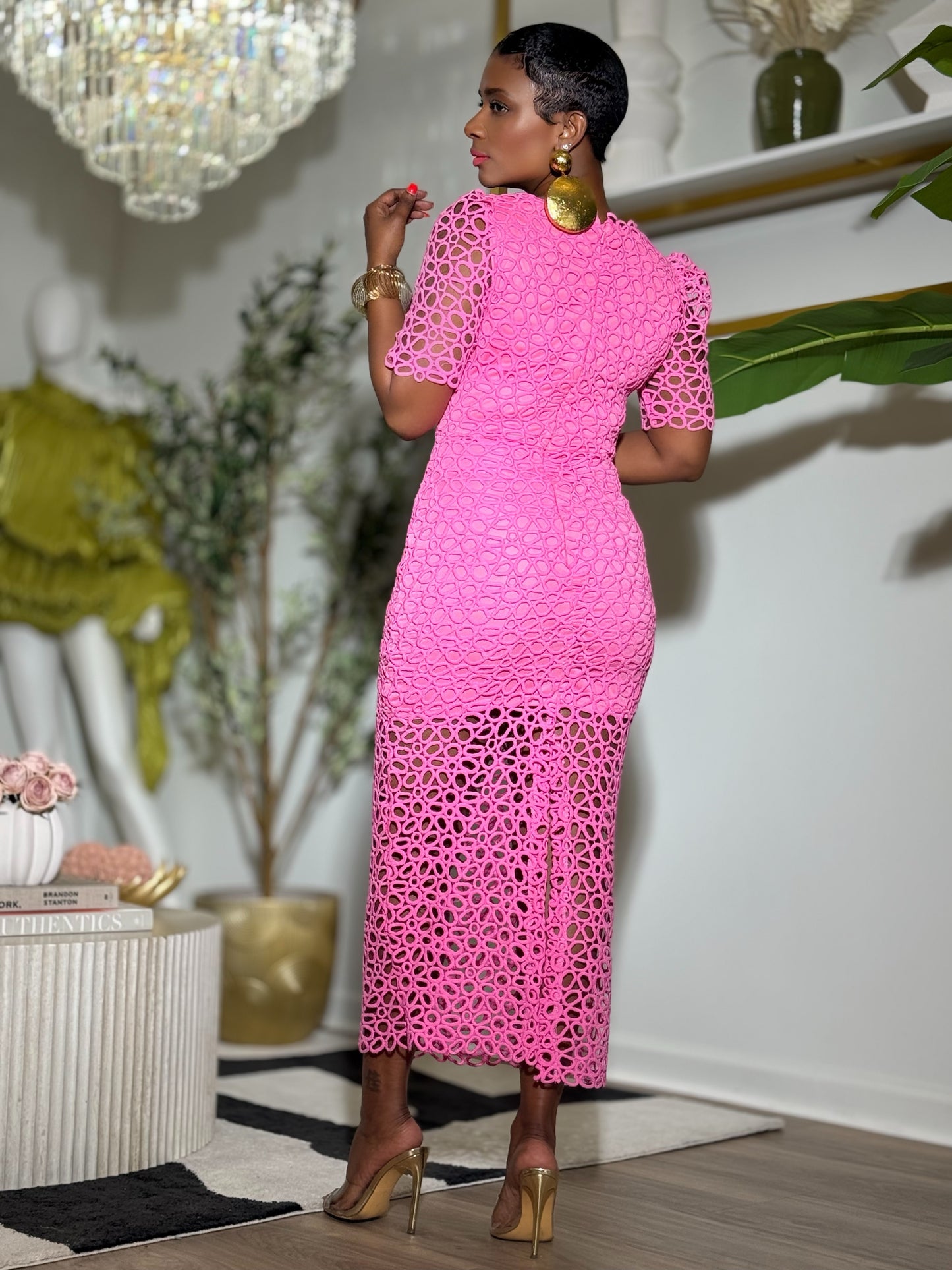 “Fuchsia Stunner” Crochet Midi