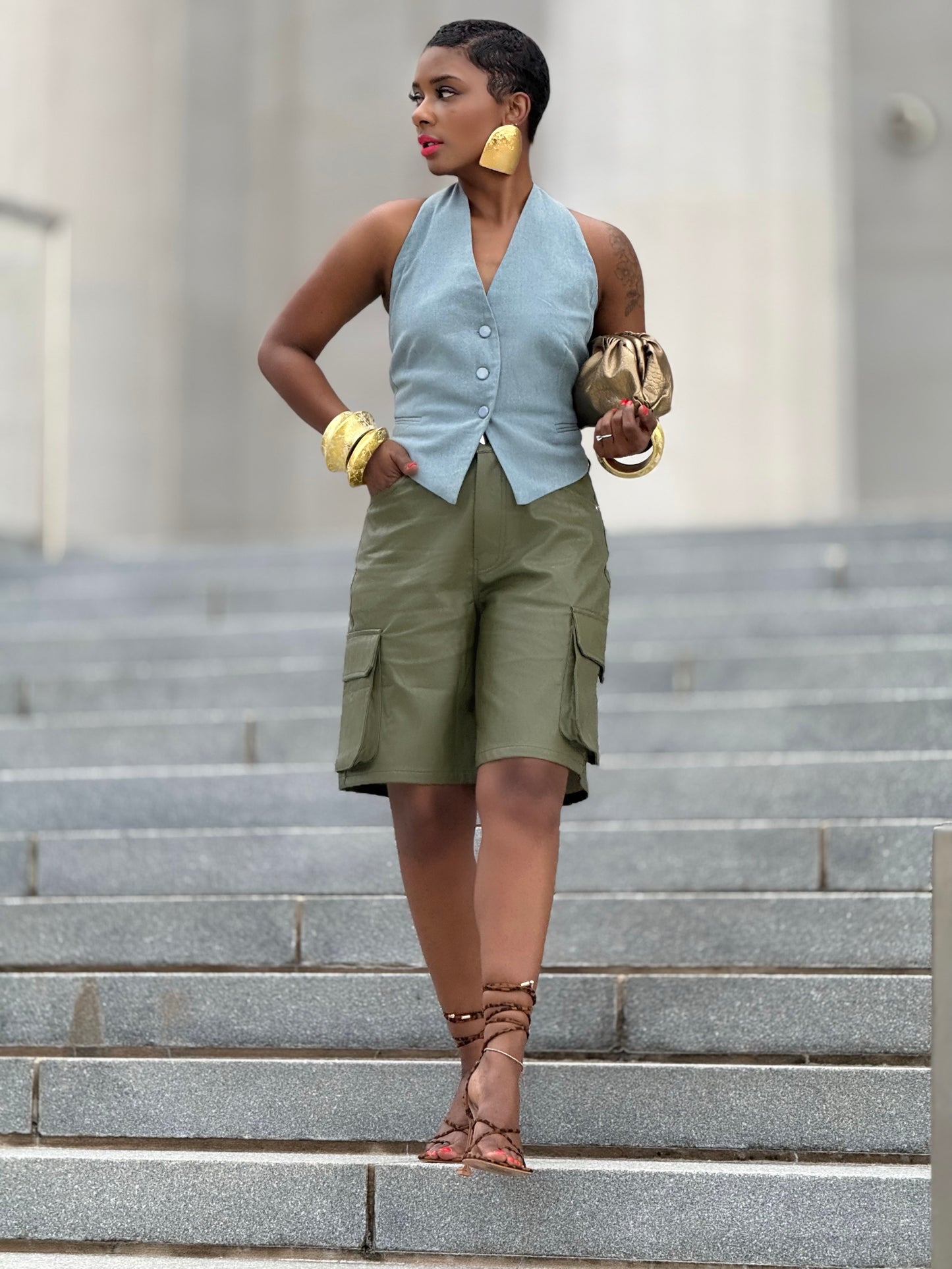 “Take it Back” Denim Halter