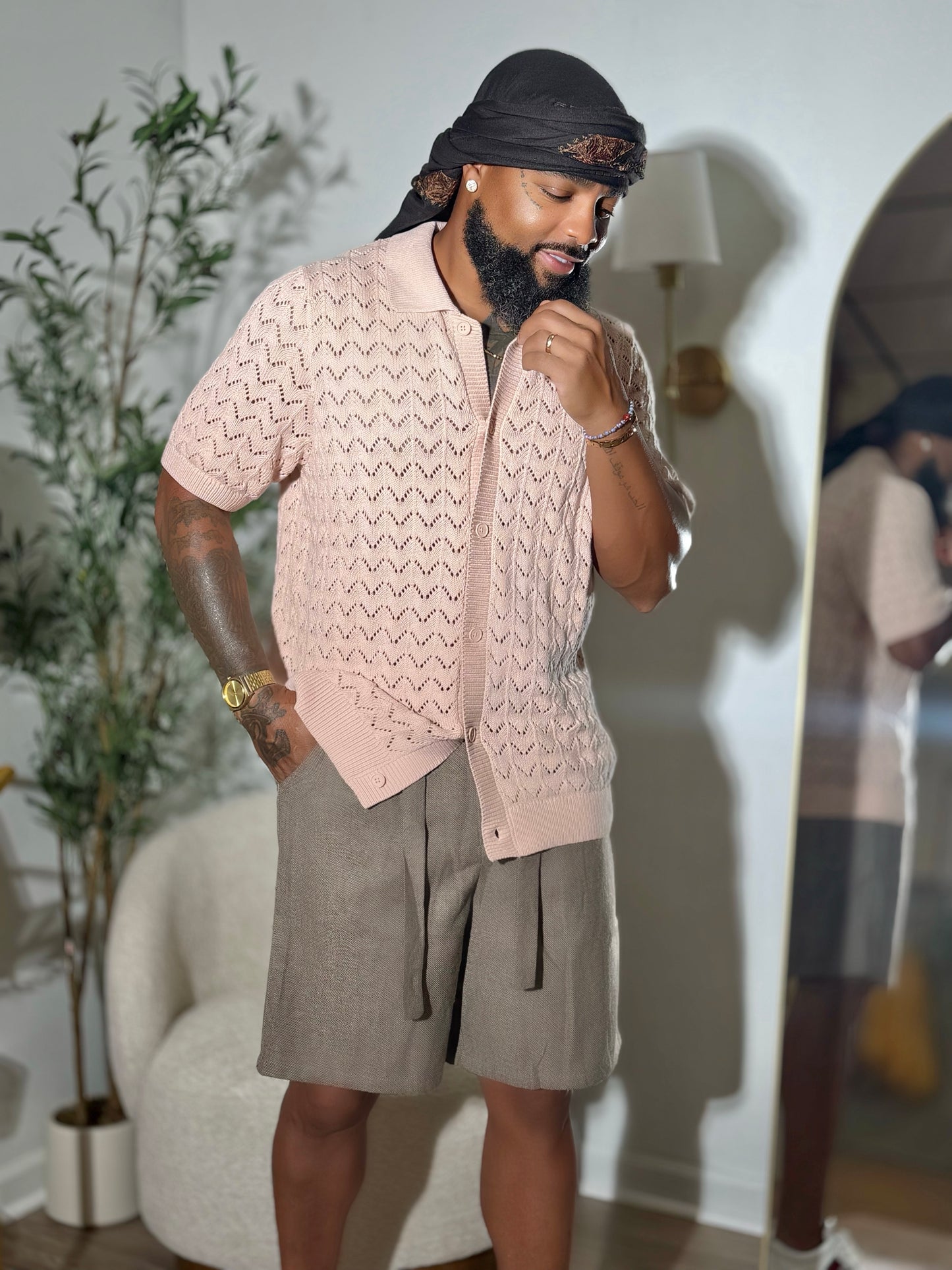 MEN “Chevron” Knit Top