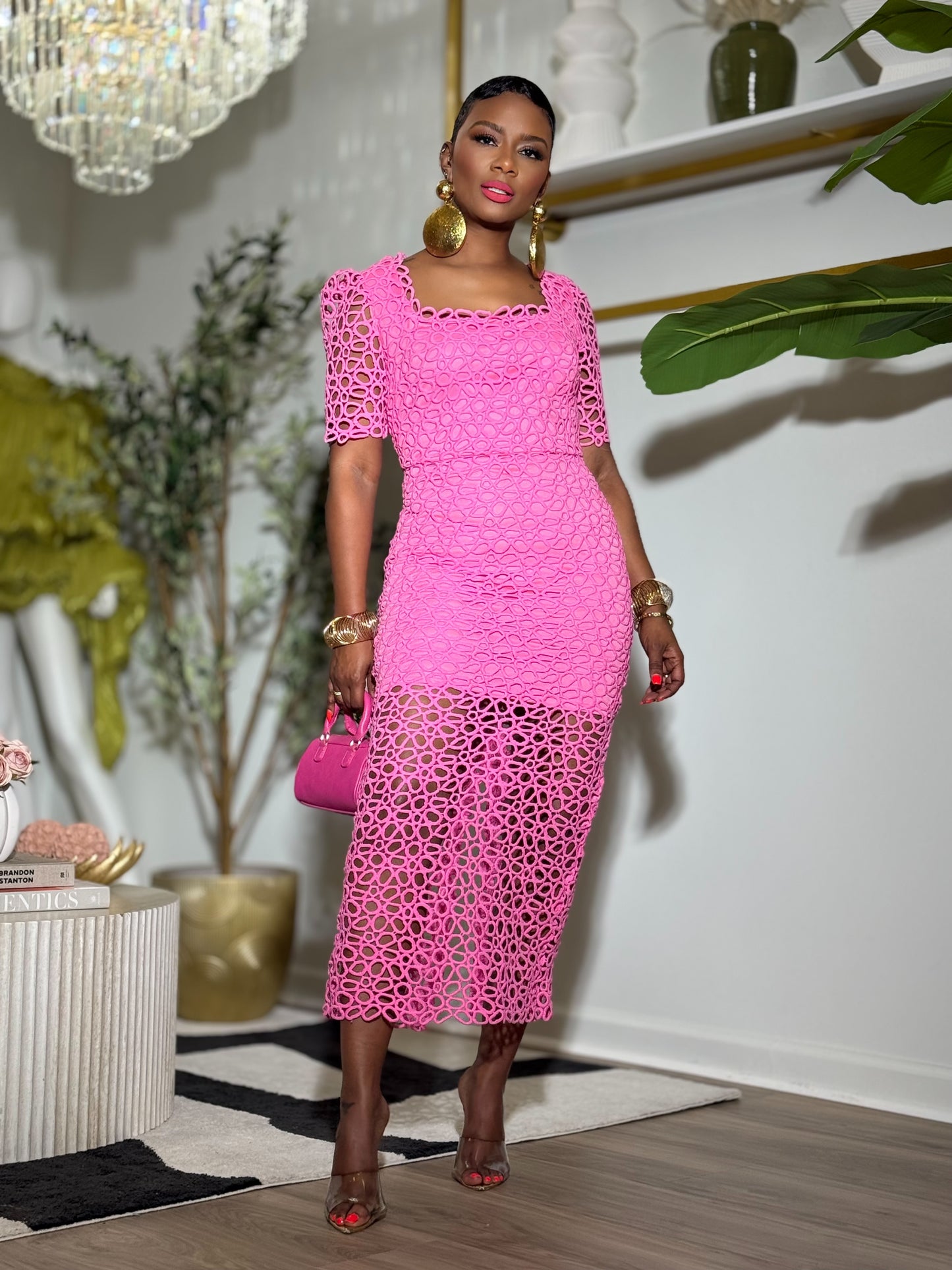 “Fuchsia Stunner” Crochet Midi
