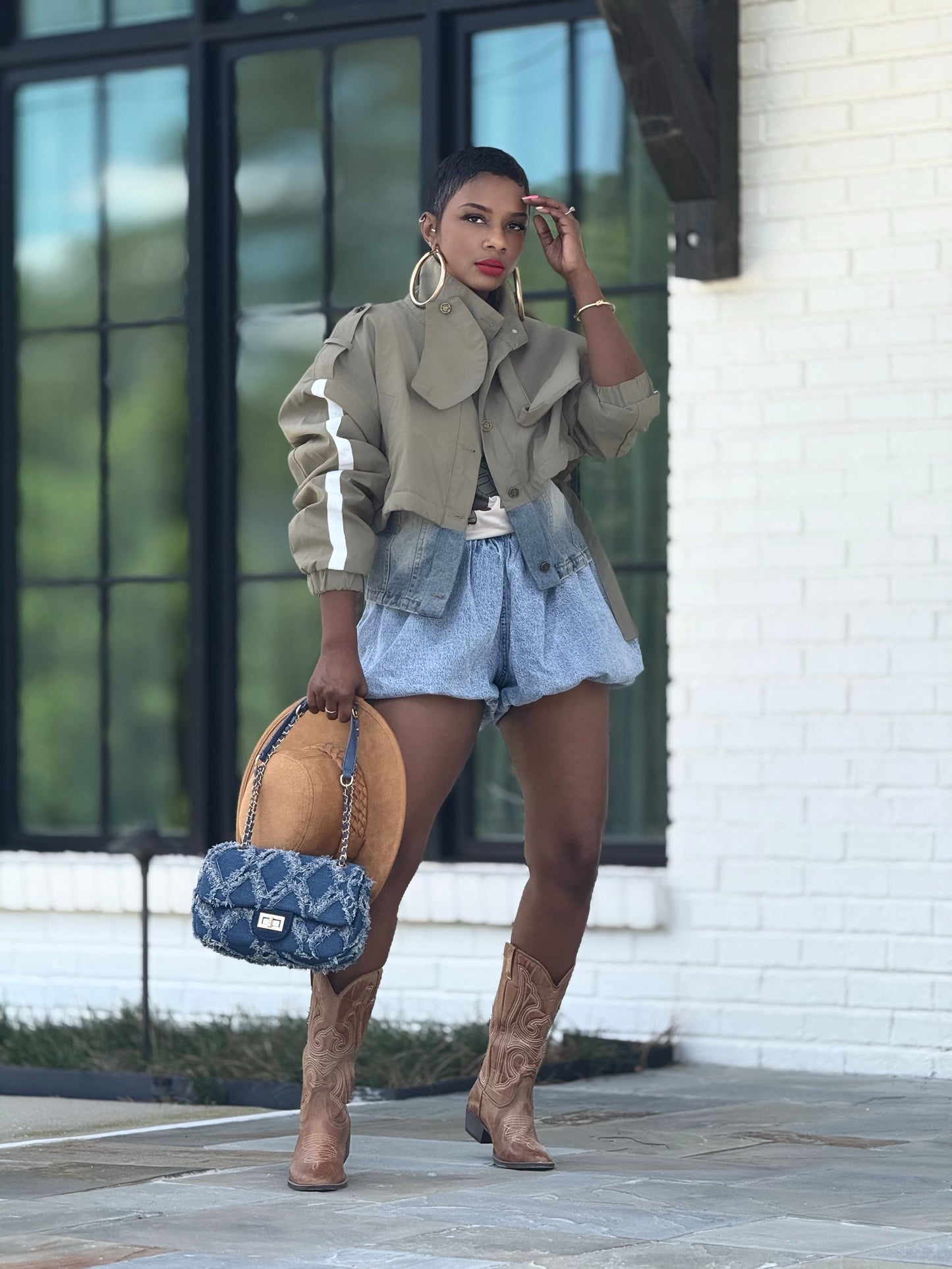 “Trenched Denim” Jacket (Curvy Sizes Available)