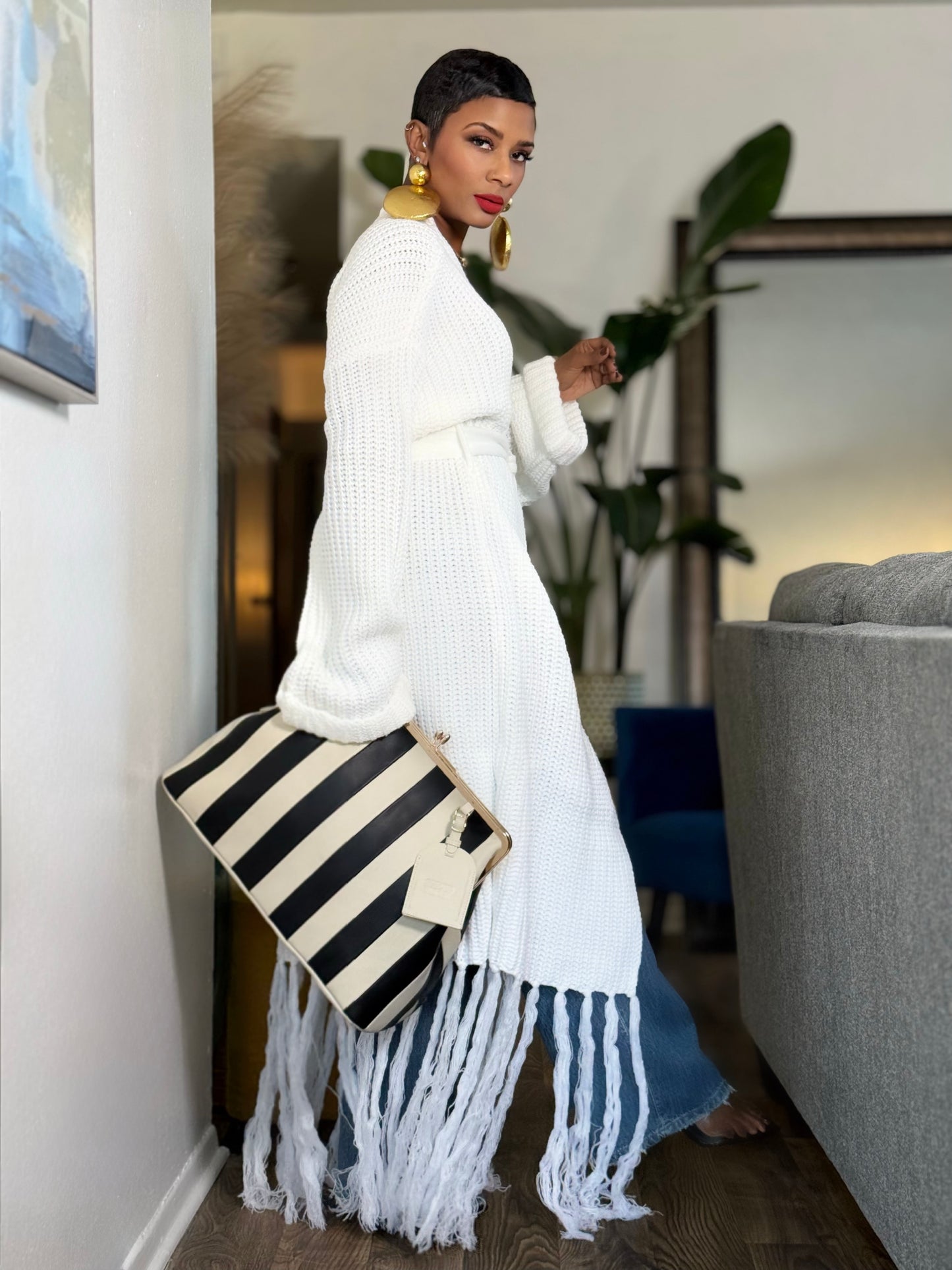 LUXE “Miss Fringe” Maxi Cardigan