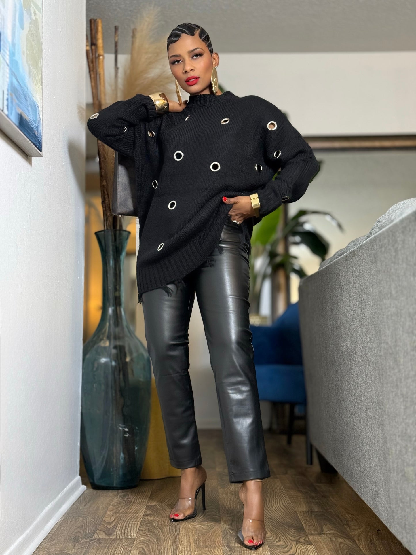 “Grommet” Sweater