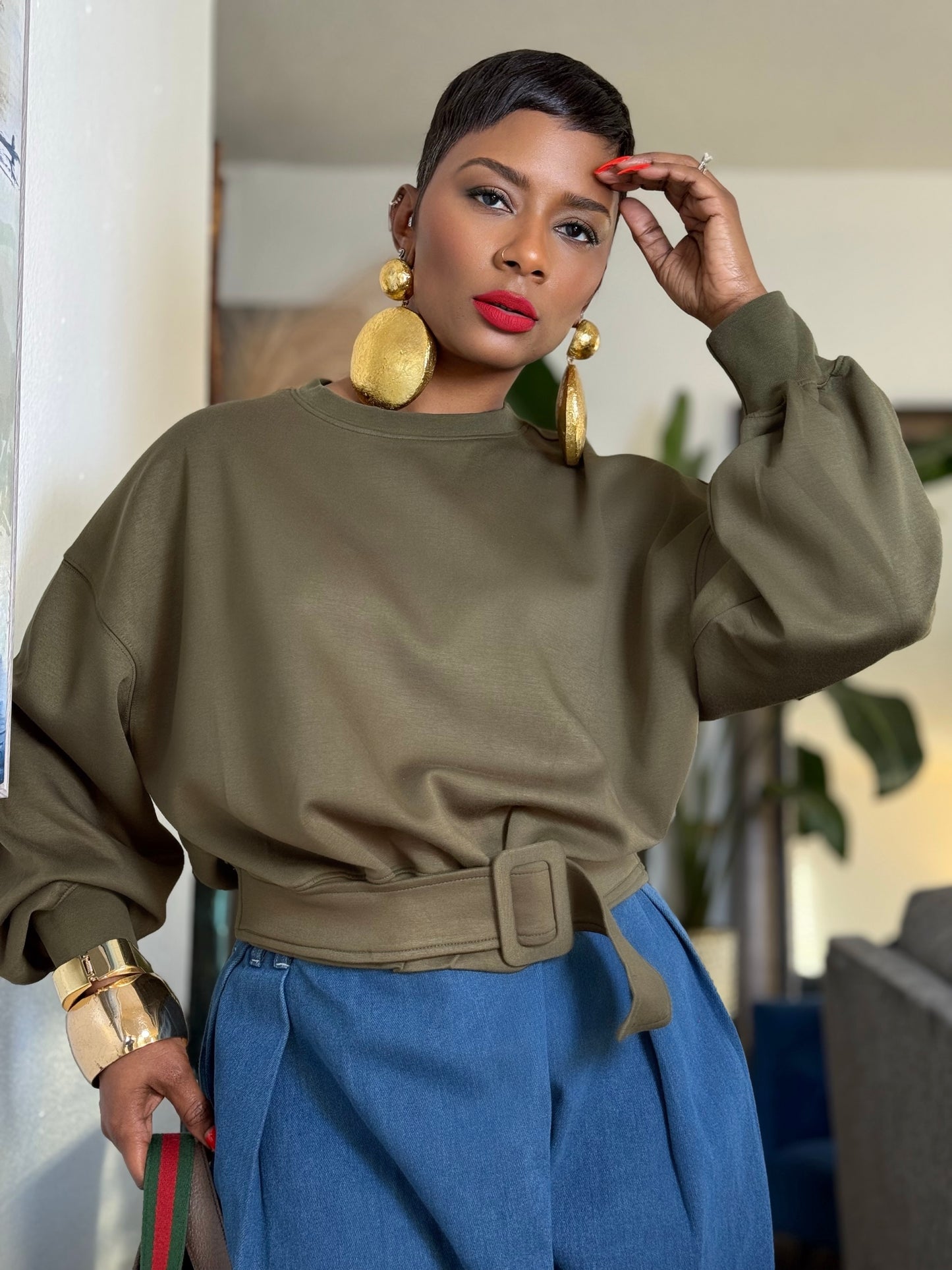 “Miss Olive” Buckle Up Sweatshirt