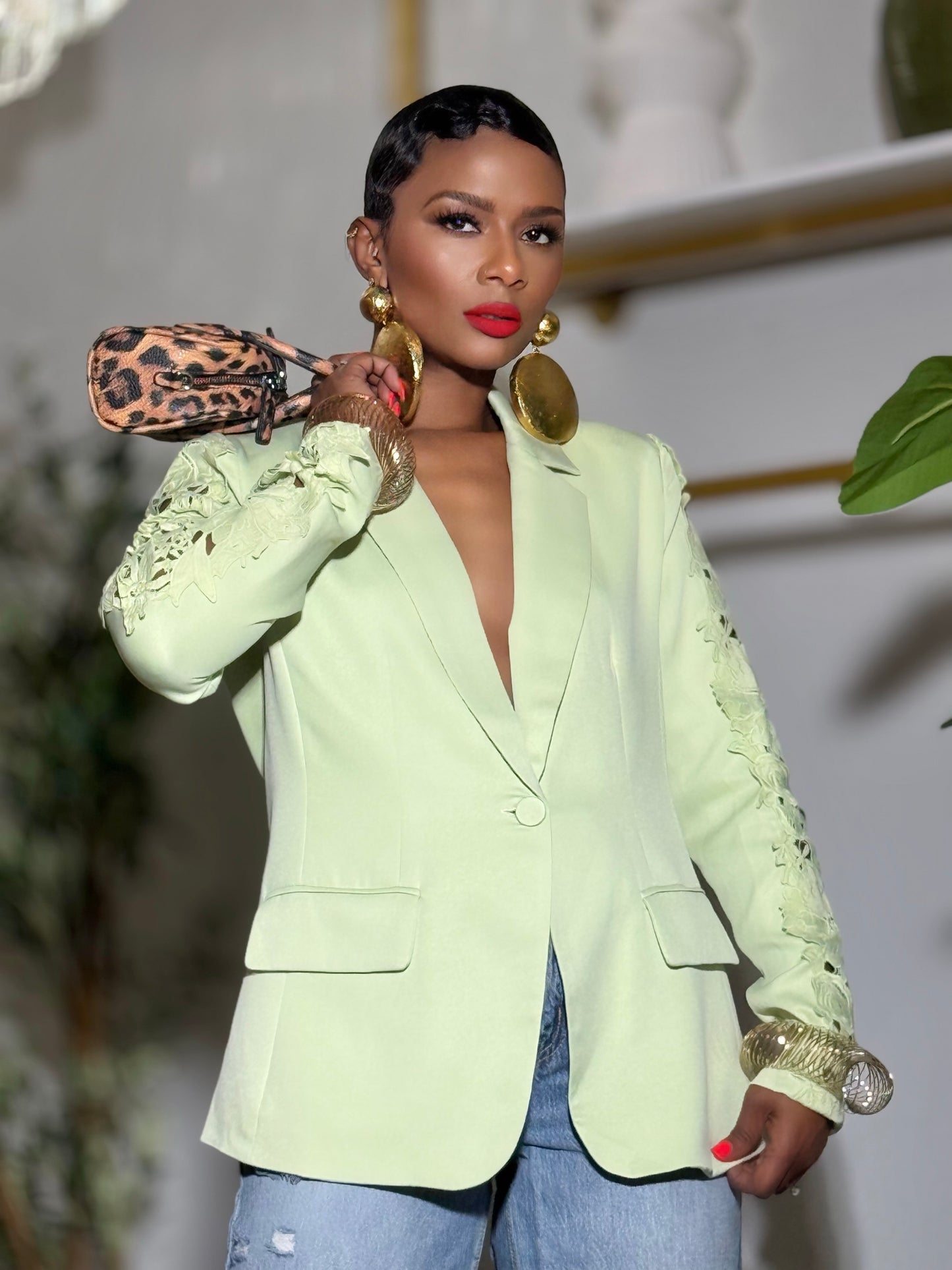 “Mint Gardenia” Blazer