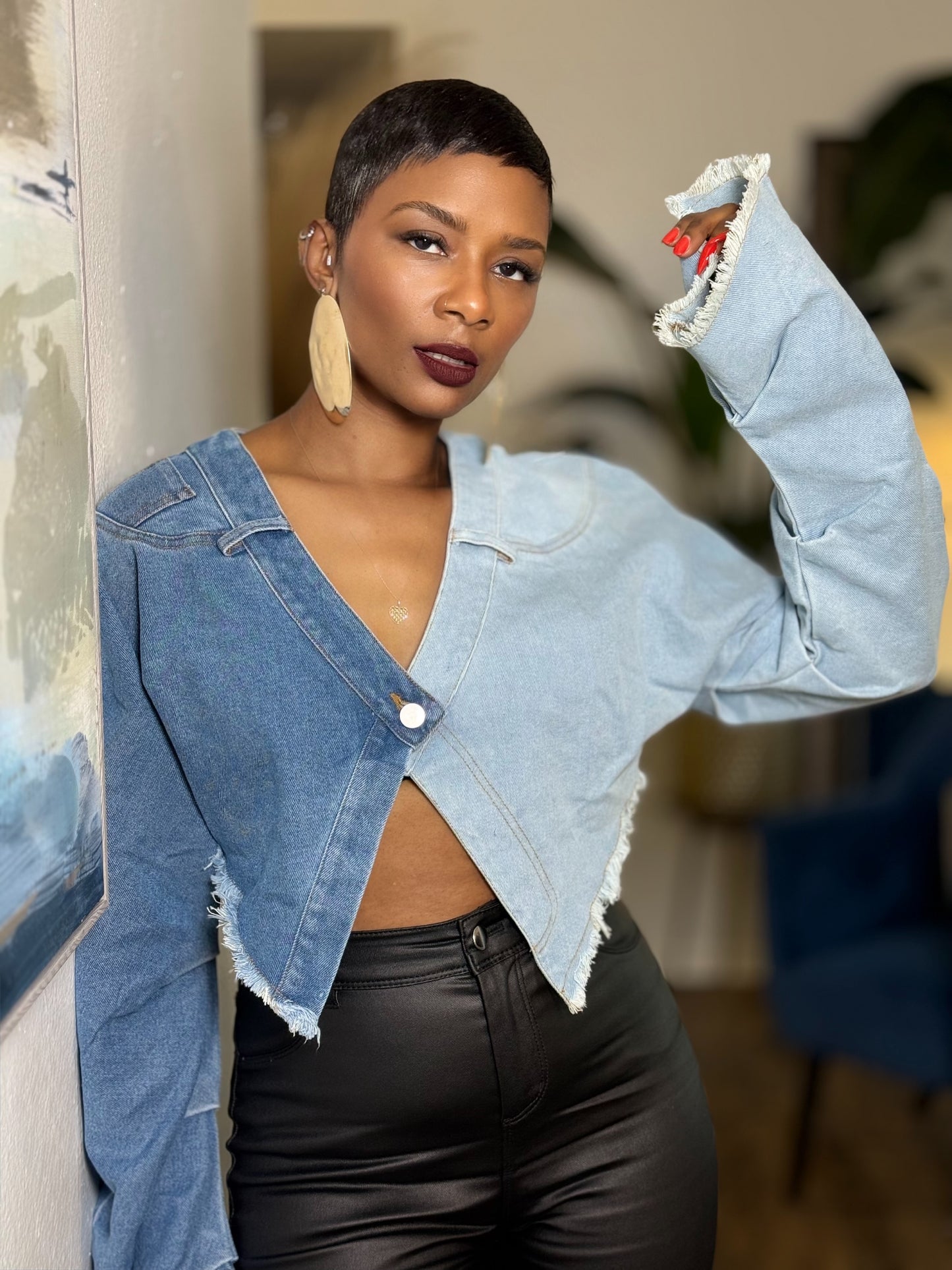 “Twisted” Denim Top