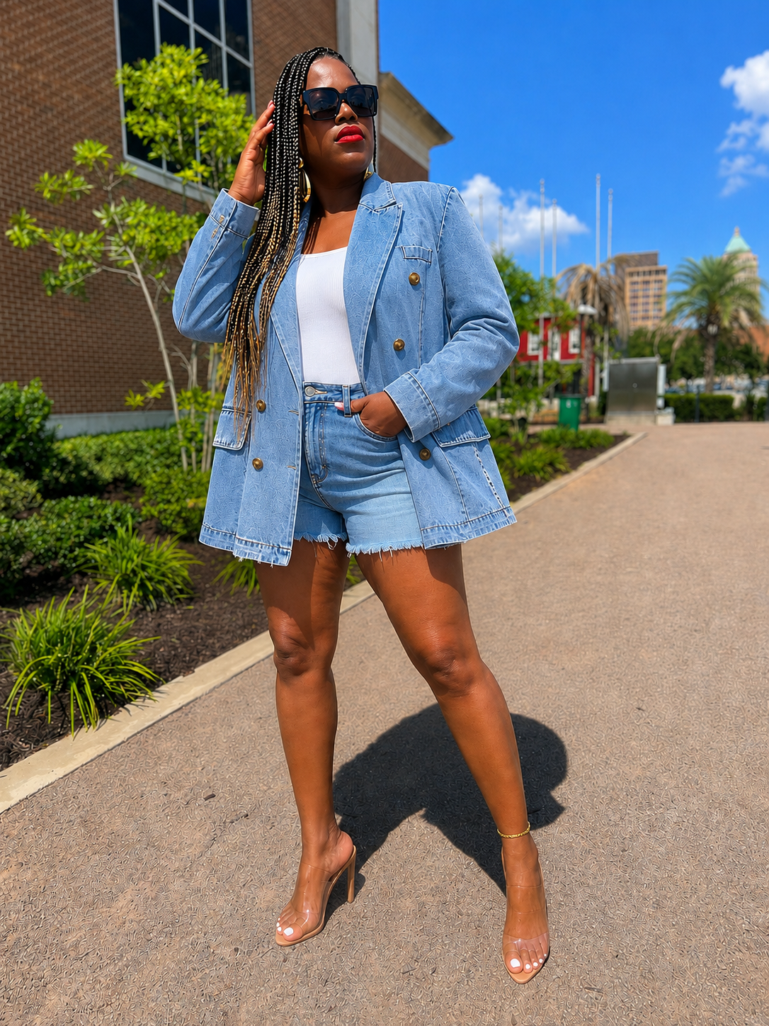 “Distressed” Denim Blazer