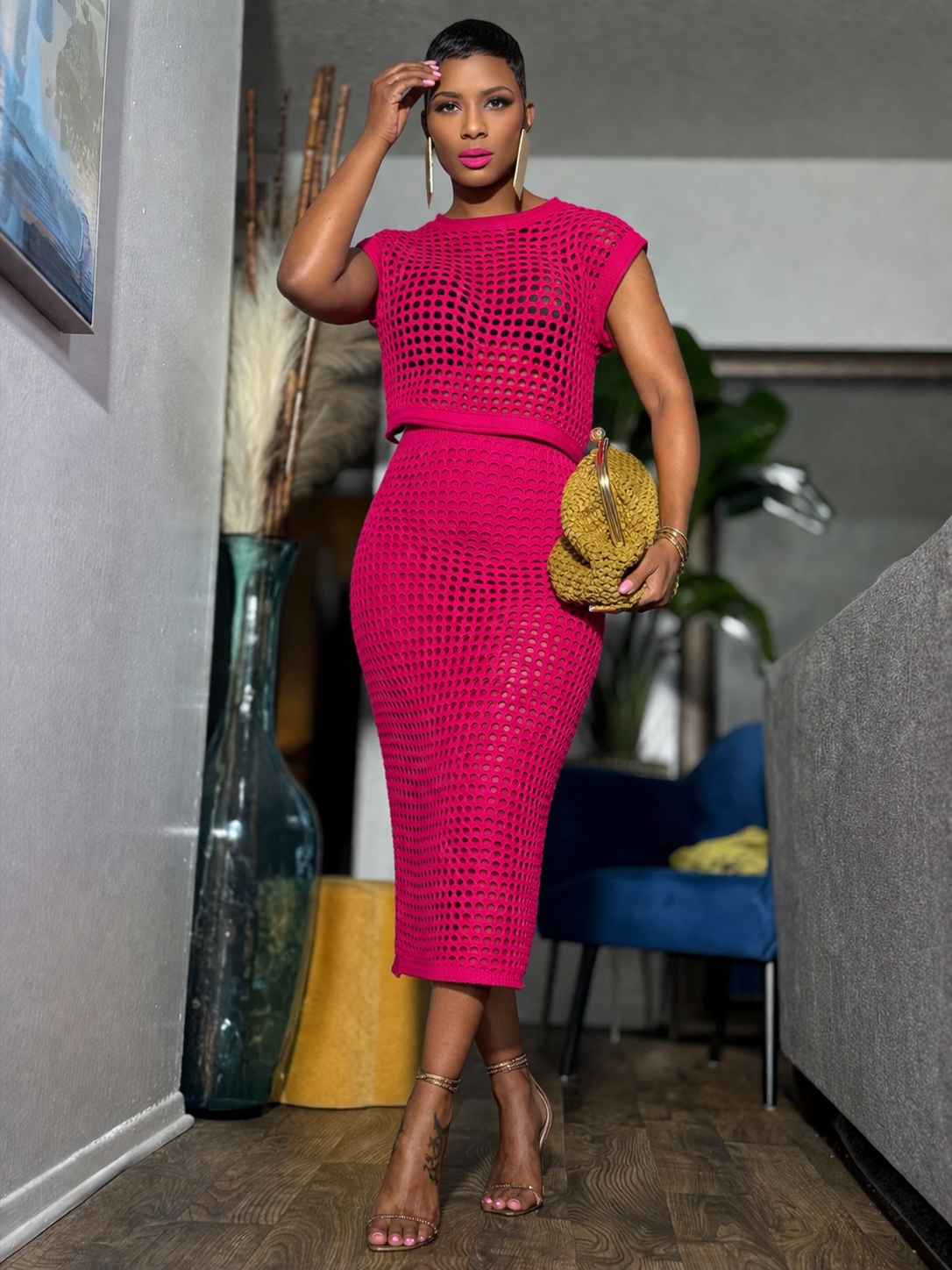 “Hot Fuchsia” Crochet Set