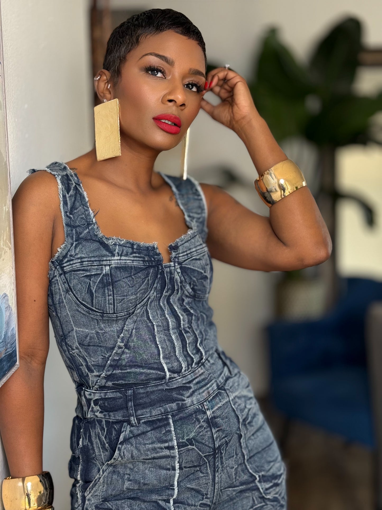 “Denim Corseted” Jumpsuit