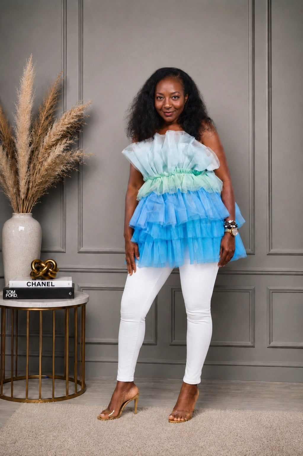 FD “Colorblock” Tiered Dress