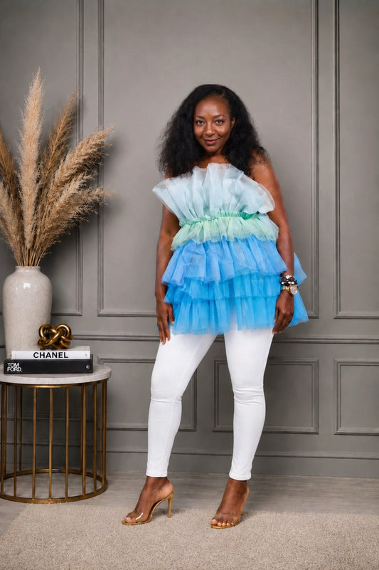 FD “Colorblock” Tiered Dress