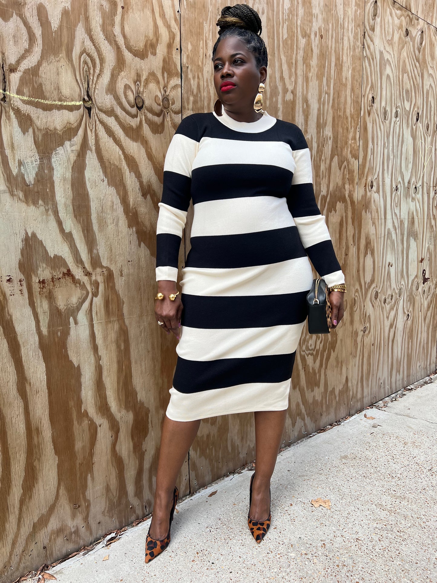 “Striped Right” Sweater Dress