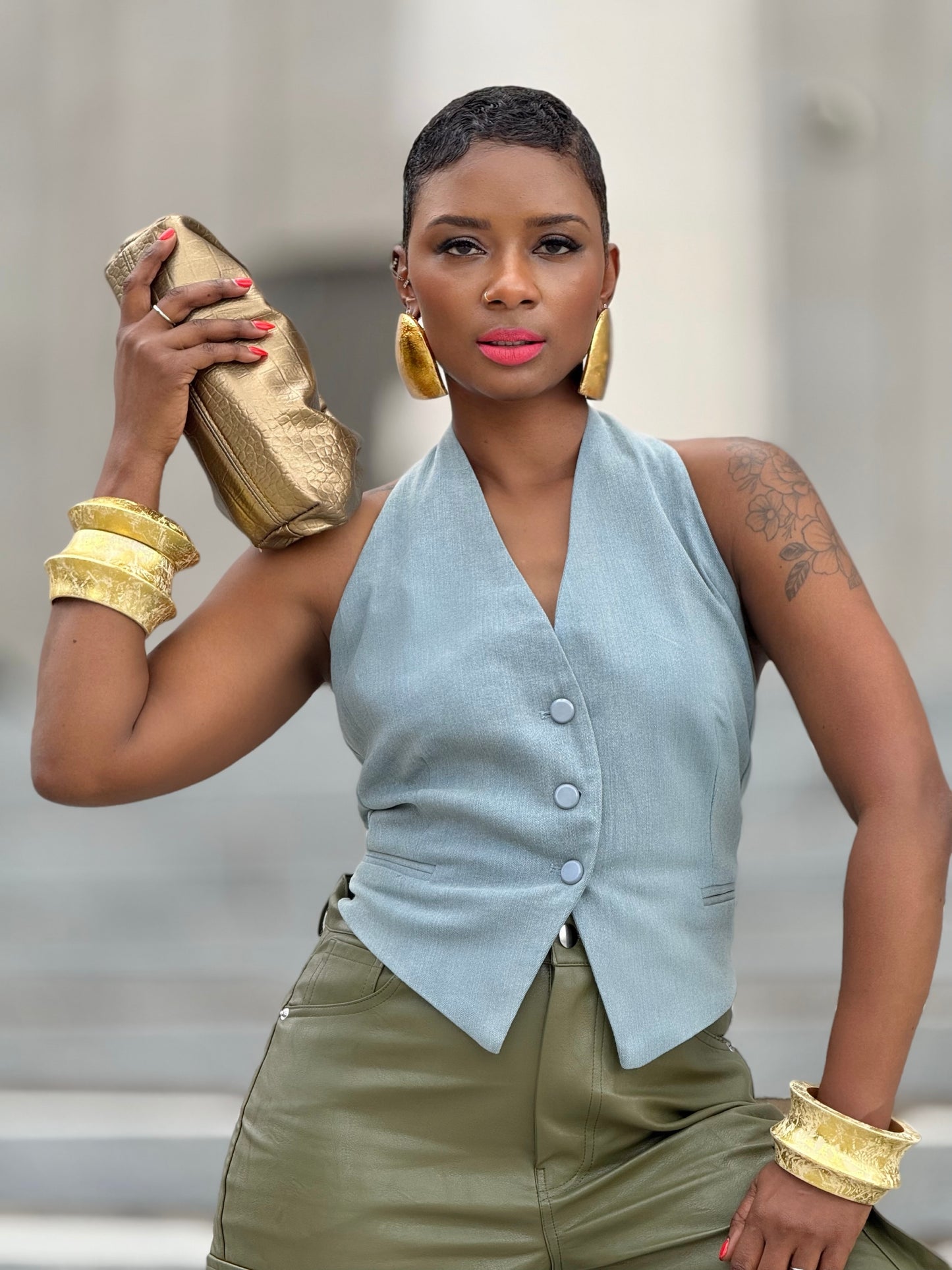 “Take it Back” Denim Halter