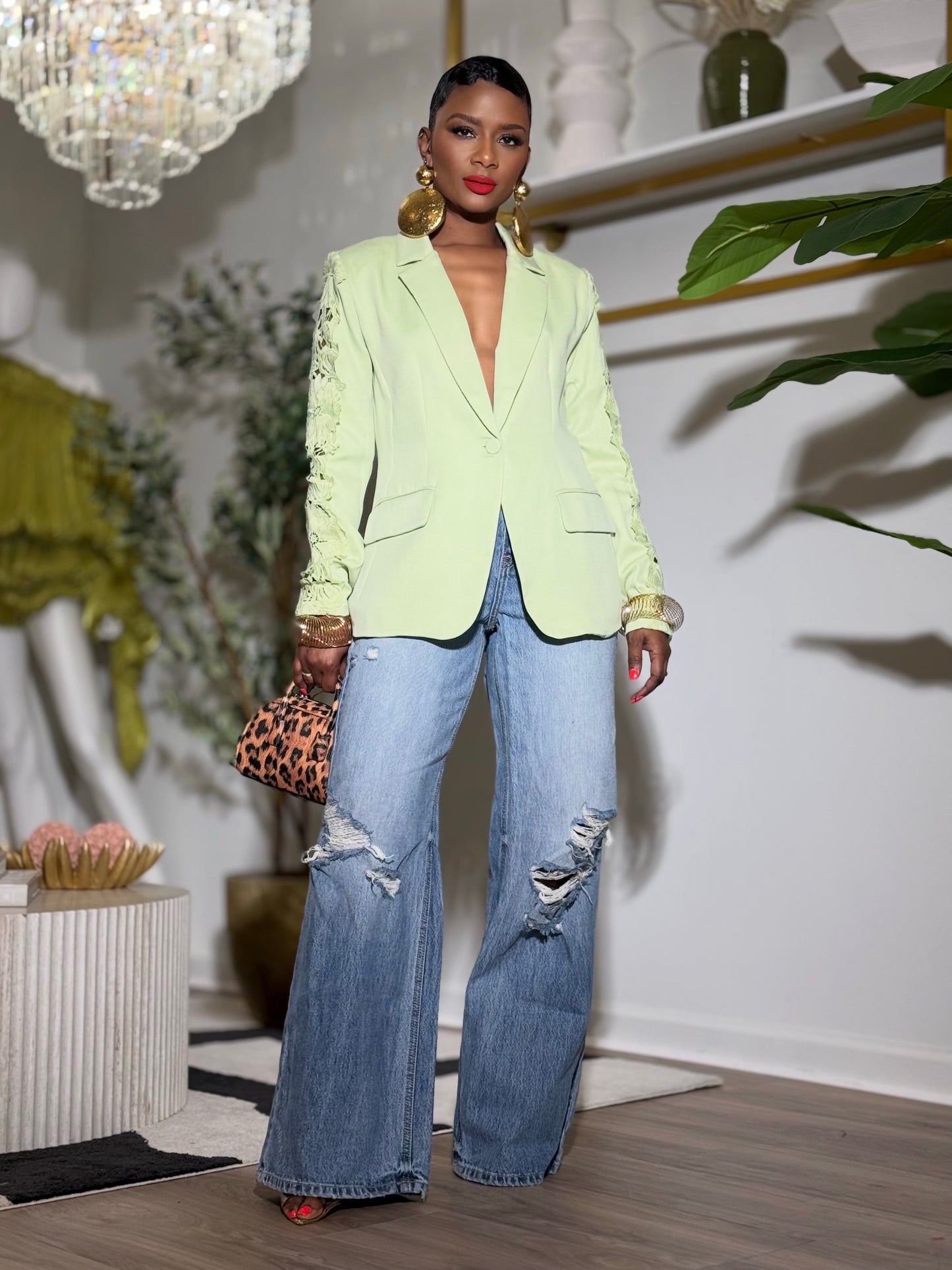 “Mint Gardenia” Blazer