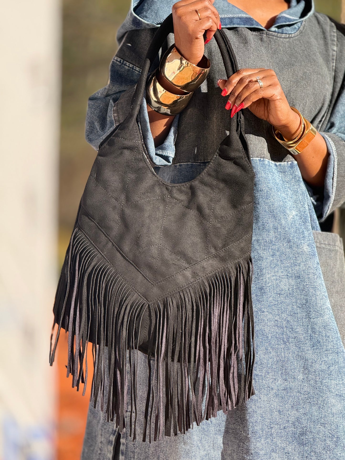“Black Boho Hobo” Bag