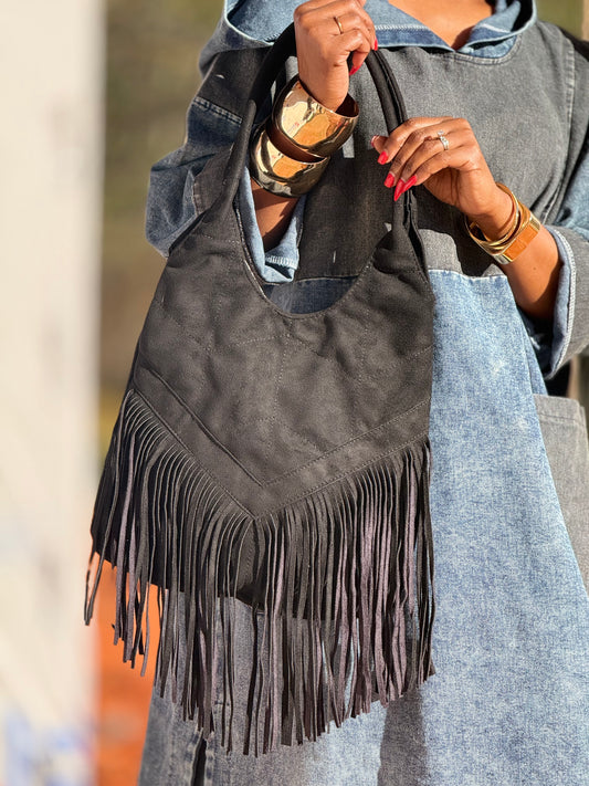 “Black Boho Hobo” Bag