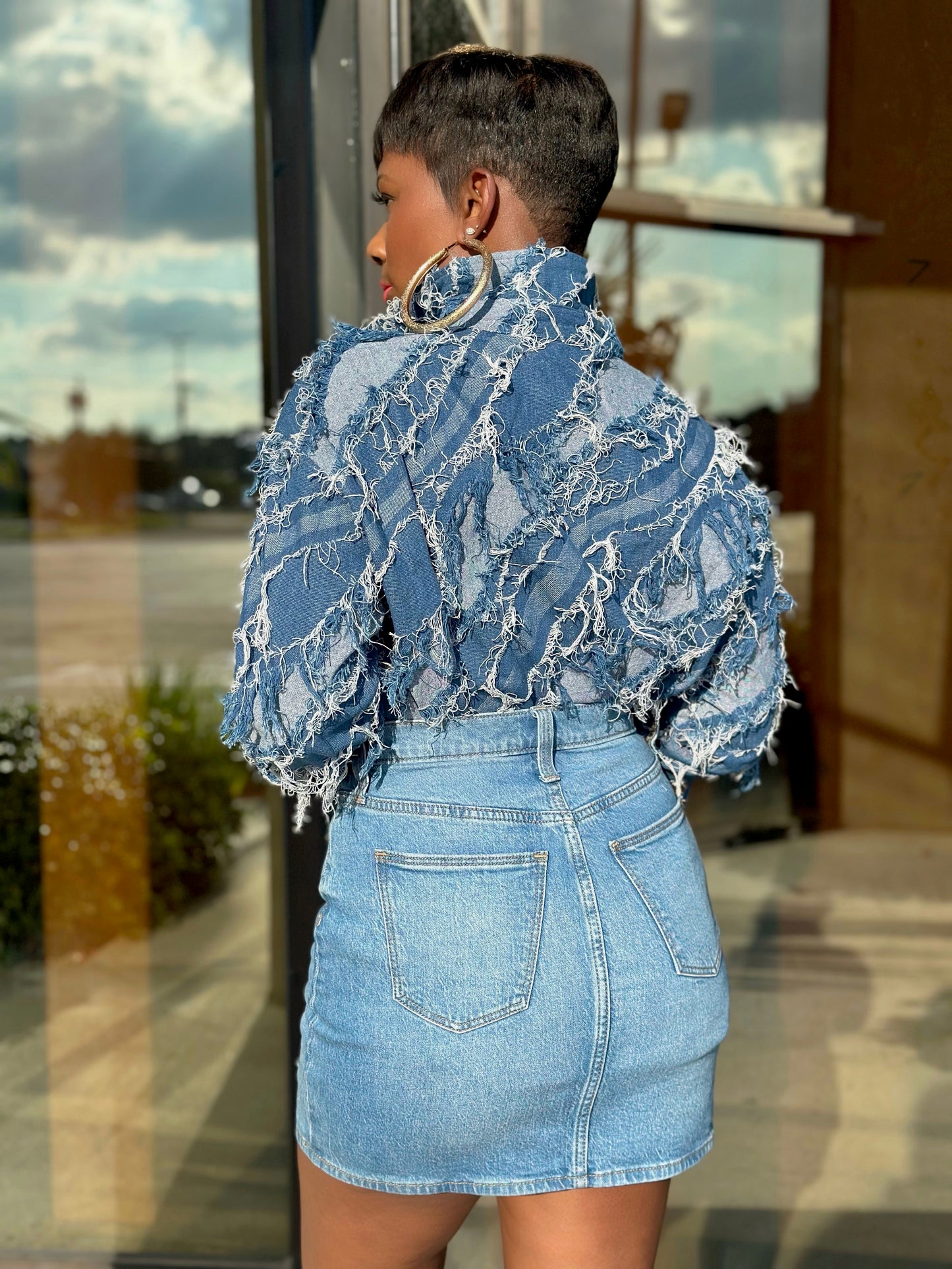 “So Distressed” Denim Top