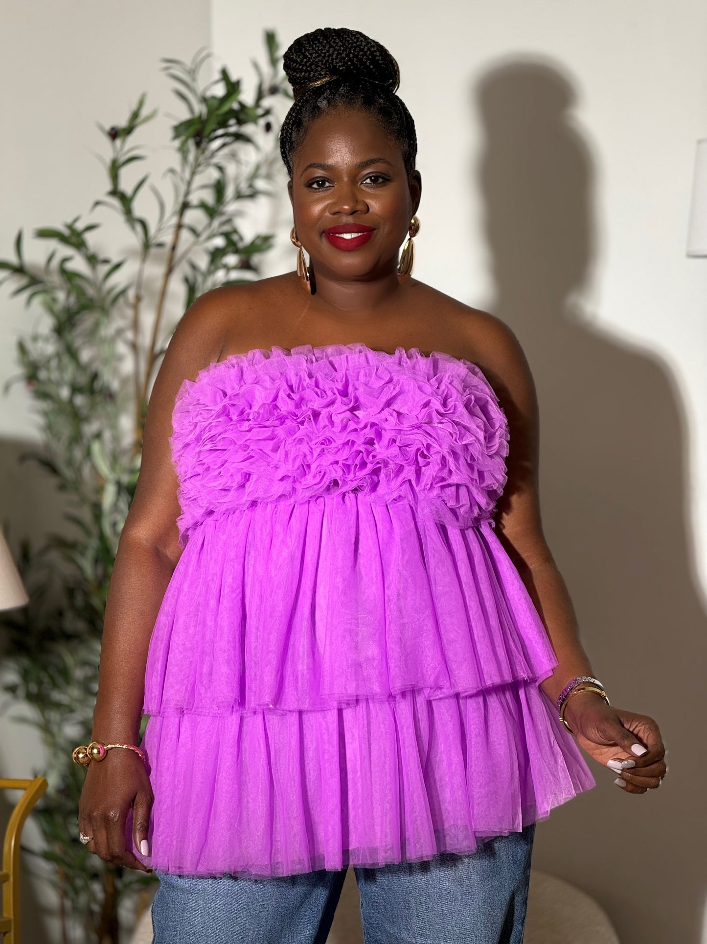 FD “Magenta Love” Tulle Tunic
