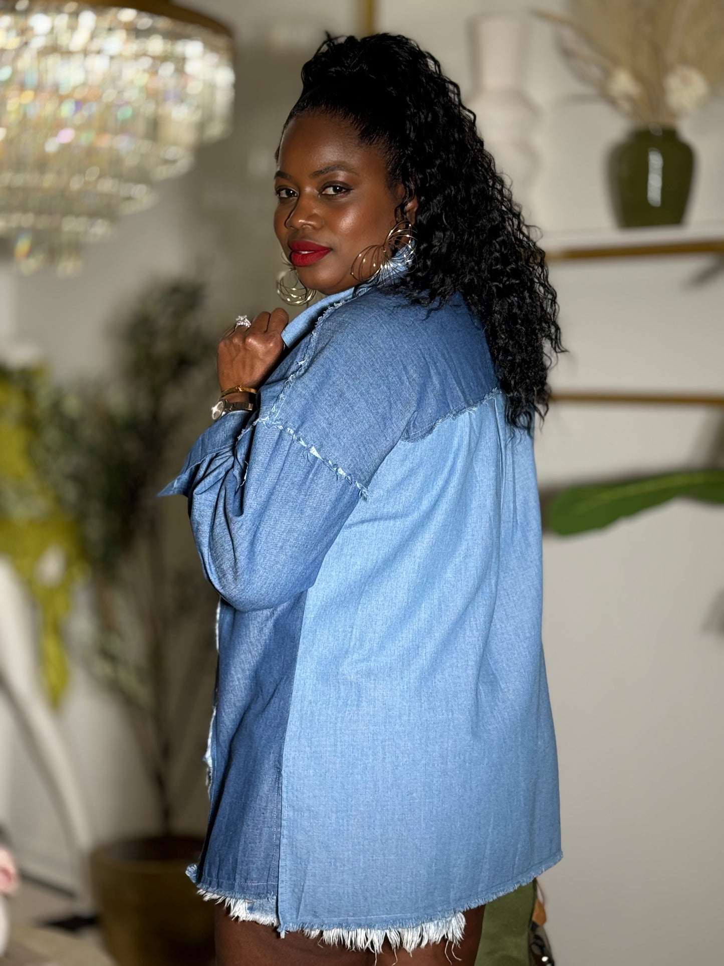 “Denim Duty” Oversized Shirt