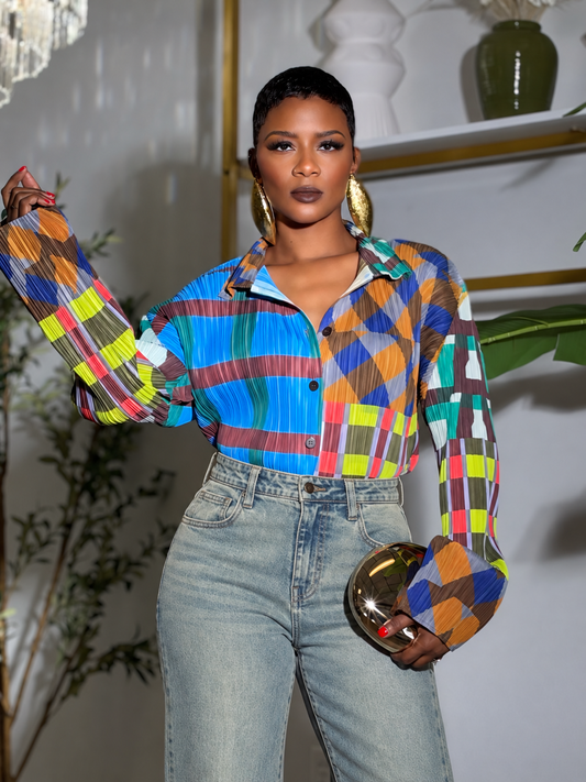 “Color Theory” Pleat Top