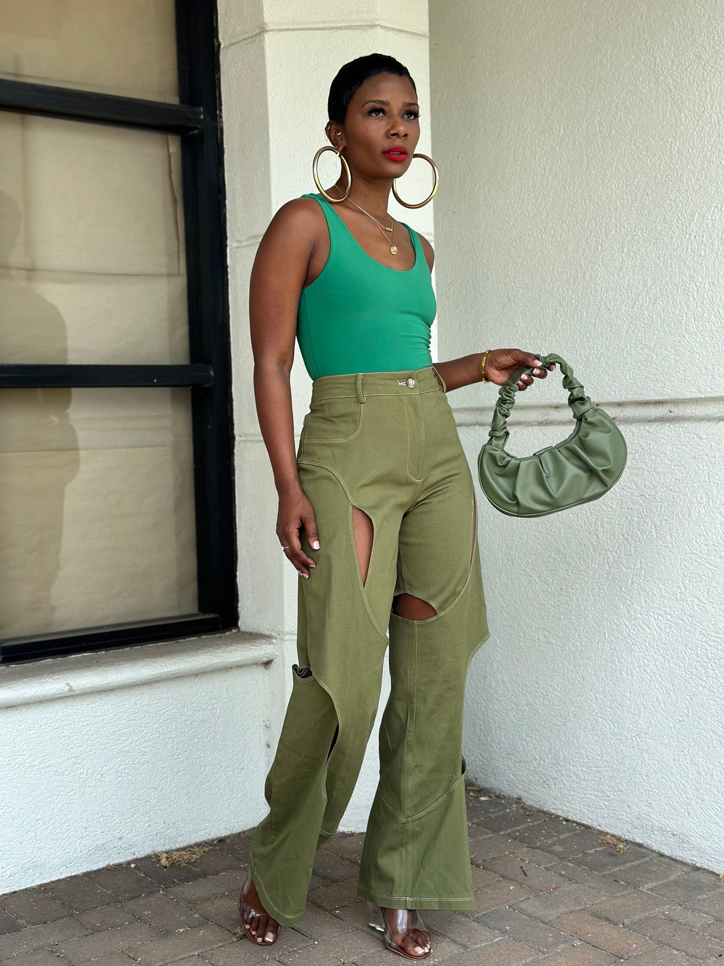 “Olive Cut-Out” Pant